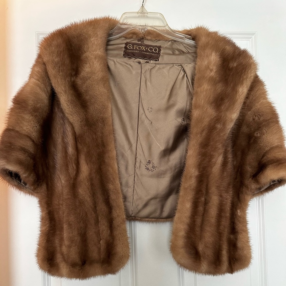 ICONIC G. FOX & CO. REAL FUR SHAWL- PRE- OWNED
